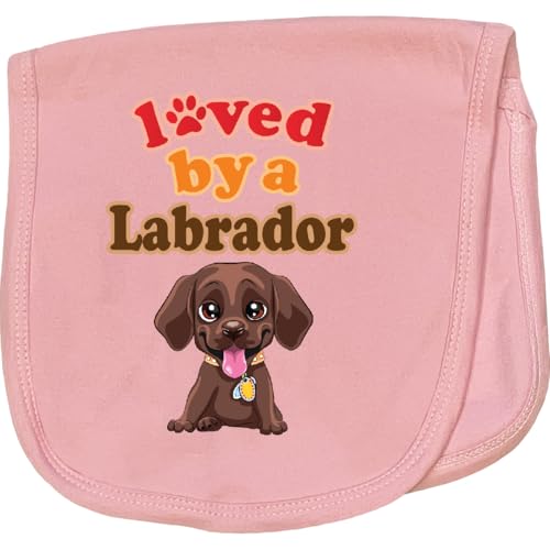 inktastic Labrador Chocolate Lab Baby Burp Cloth Pink 3d28a