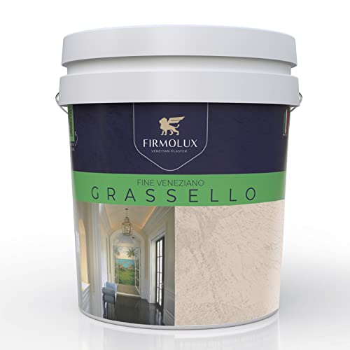 FirmoLux Grassello Authentic Venetian Plaster | Shiny Polished Plaster | Made in Italy from Lime & Marble | Earth Tones (8) | Color: BM1018 Shabby Chic