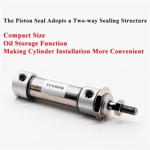 Cilindro neumático mini de acero inoxidable MA25 de doble efecto y carrera de 40mm 5