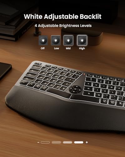 Protoarc Backlit Wireless Ergonomic Keyboard thumb #4