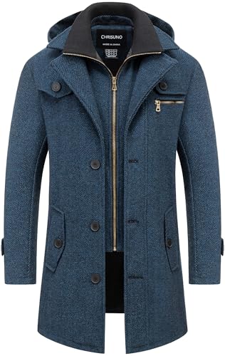 Image of Chrisuno Overcoat For Men Top Coat Mens Fall Jacket Abrigos De Hombre Invierno Long Men