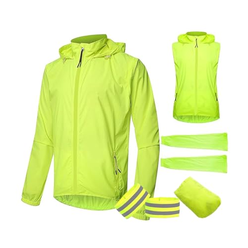 Chaqueta rompeviento con capucha para ciclismo hombre