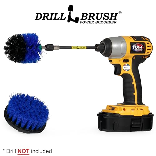 Image of Boat Cleaning Tool Set - Boat Accessories - Aquatic Cleaning Supplies - Hull Cleaner Brush Heads - Barnacle Removing Brush Set - Fish Tank Restoration Brush - Boat Deck Cleaning Tools - Medium Stiff