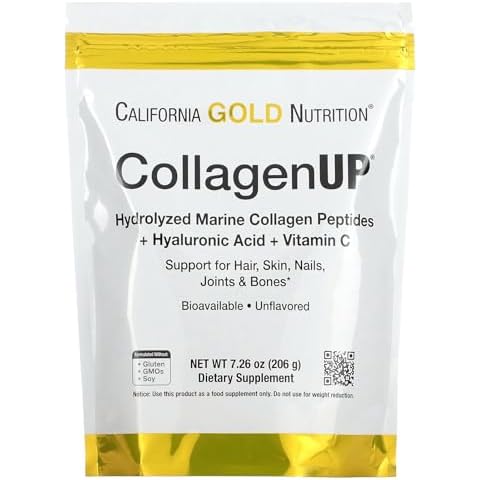 Collagen Peptides Powder with Hyaluronic Acid, Support for Healthy Hair, Skin, Nails, Joints and Bones, Non-GMO, Gluten and Dairy Free, Unflavored, 7.26 oz, Fish Sourced Cover