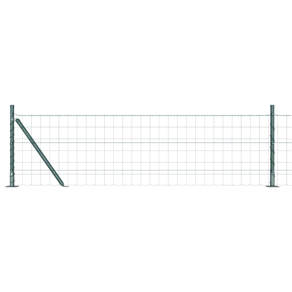 Green Steel PVC Garden Fence Panel Set 0.4m x 10m with Posts Outdoor Boundary Barrier Weather Resistant Dog Pet Enclosure Customizable Backyard Privacy Screen Kit 100x40cm
