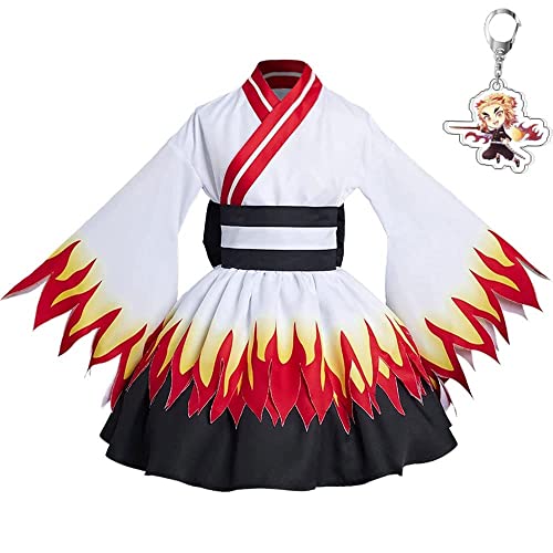 Rengoku Kyoujurou Dress Cosplay Costume Kamado Tanjirou Kimono Suit Halloween Full Set Maid Outfit #TOP1