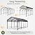 Aoxun 12x20 Metal Carport, Heavy Duty Car Garage with Galvanized Roof, Reinforced Frame, Car Tent Garage Shelter for Car, Pickup, Truck, Boat
