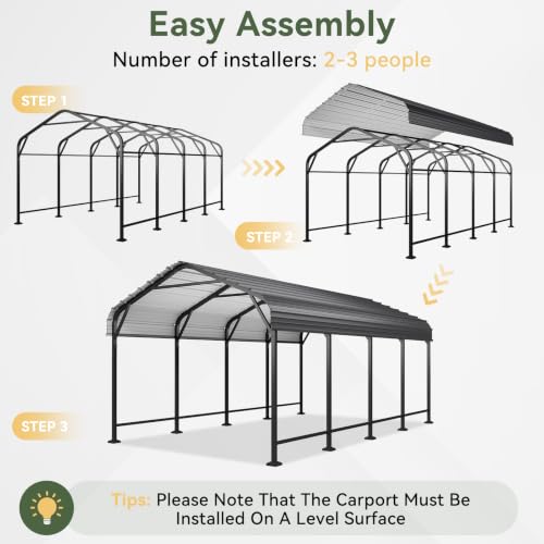 Aoxun 12x20 FT Metal Carport
