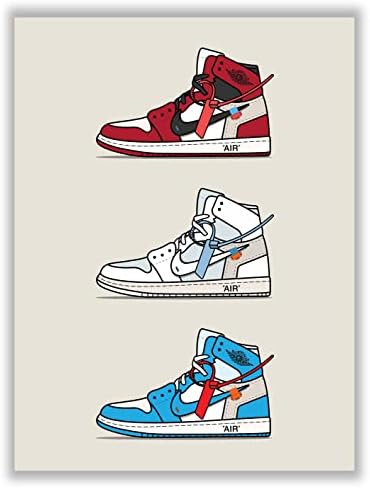 Hypebeast Air Jordan Sneakers Poster – (12x16 Inch) Unframed – AJ Wall art, Hypebeast Room Decor, Michael Jordan Poster, Sneaker Air Gym Shoes Shoebox Collection Aesthetic Cool Poster for Teen Boys Guys Men Room Dorm Bedroom Wall Decor by LIYA Design Prints