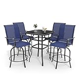 5 PCS Outdoor Bar Set with Outdoor Bistro Table and Chairs Set of 4, Bar Height...