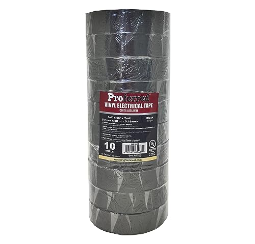 Image of M23010 Vinyl Electrical Tape, 0.75 inch Wide, 66' Length, Black (Pack of 10)