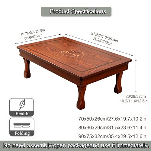 Table basse pliante bois salon de thé chambre table basse tatami - 3