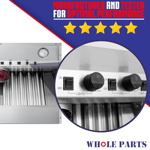 Bouton de commande de hotte robuste compatible Viking 810729 pour axe de ventilation - 6