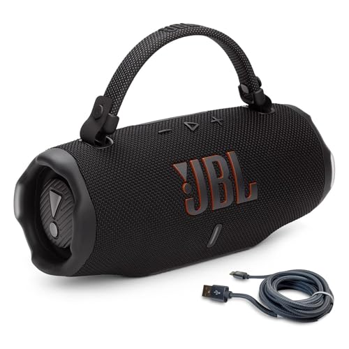 JBL Charge 6 (Black) + Bundle with USB-C Braided Cable