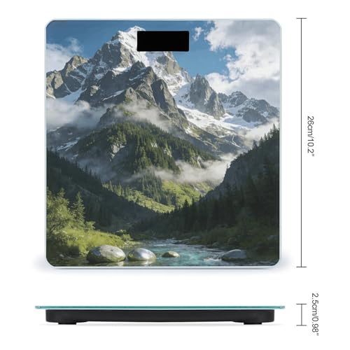Báscula digital para baño Mountains con vidrio templado miniatura 2