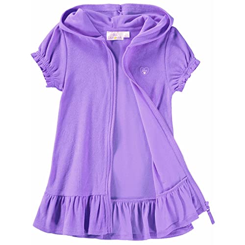 Pink Lemonade Girls' Hooded Zip-Up Swim Beach Terry Swimsuit Cover Up (Lilac, 4) #TOP1
