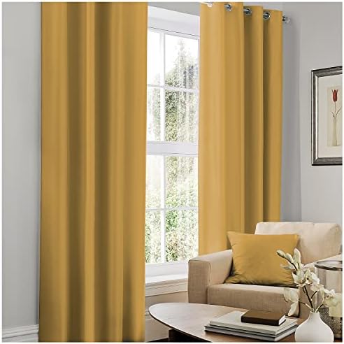 GC GAVENO CAVAILIA Faux Silk Eyelet Curtains For Living Room, 100% Polyester Ring Top Fully Lined Drapes, Teal, 90x90 Inch