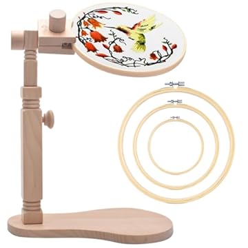 embroidery hoop on stand
