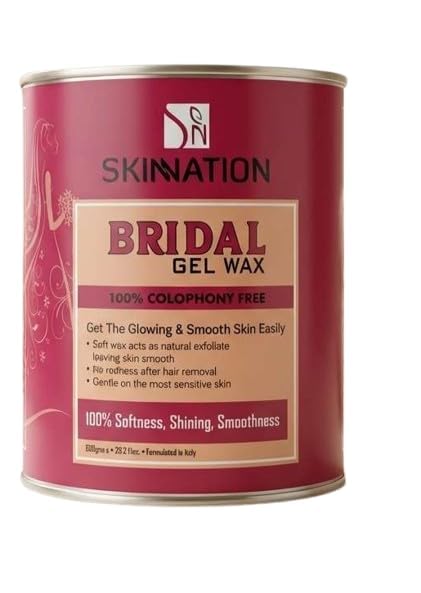 SKINATION Bridal Gel Wax 800ml | Colophony Free Hair Removal Wax for Women | Smooth & Radiant Bridal Glow,Salon Professional Gel-image-24