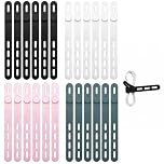 24Pcs Silicone Cable Ties Cable Organiser Clips Cable Tidy Clips Reusable Cable Straps Wire Organiser for Phone Charger Charging Cable Computer Wires