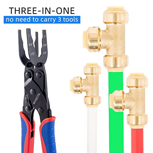 YullSorom Disconnect Tongs Tool for Push to Connect Fittings,Multi-Sized Removal Tool for Demount Brass Push Fit Fitting,Disconnect Clamp for 1/2 Inch 3/4 Inch 1 Inch Plastic PEX CPVC Pipe Fittings - Thumbnail 3