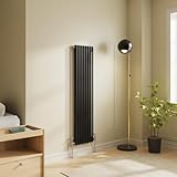  NRG Radiateur traditionnel en fonte Noir 1500 x 380 mm 2 colonnes Parfait pour cuisine, salon, salle de bain