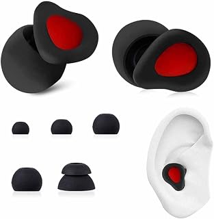 Sleeping Earplugs Silicone Ear Plugs 1 Pairs Ear Plugs 30db Noise Cancelling For Sleeping Concert Work Motorcycle Musician Noise Reduction (Black)