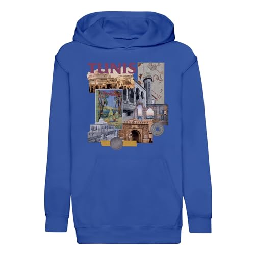 Sweat à capuche enfant Tunis Vintage look collage souvenir Tunisie