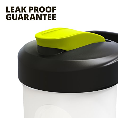 BluePeak Protein Shaker Bottle 28-Ounce, 3-Pack, with Dual Mixing Technology. BPA Free, Shaker Balls & Mixing Grids Included (Black, Yellow & Pink) - Thumbnail 5