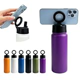 Shop SoftAir Borraccia Magnetica Porta Telefono in Acciaio Inox, 500ml, con Base Magnetica Integrata, 21,5x7 cm, Disponibile in 6 Colori (Viola)