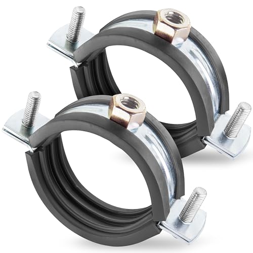 Poppstar 2 Edelstahl Rohrschellen W4 (Spannbereich 50-56 mm) mit Stockschrauben M8*82 und Dübeln