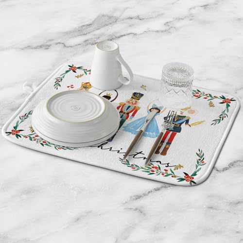 Artoid Mode DRYINGMAT-CHRISTMAS-4560-012 Watercolor Nutcrackers Merry Christmas Dish Drying Mat thumb #1