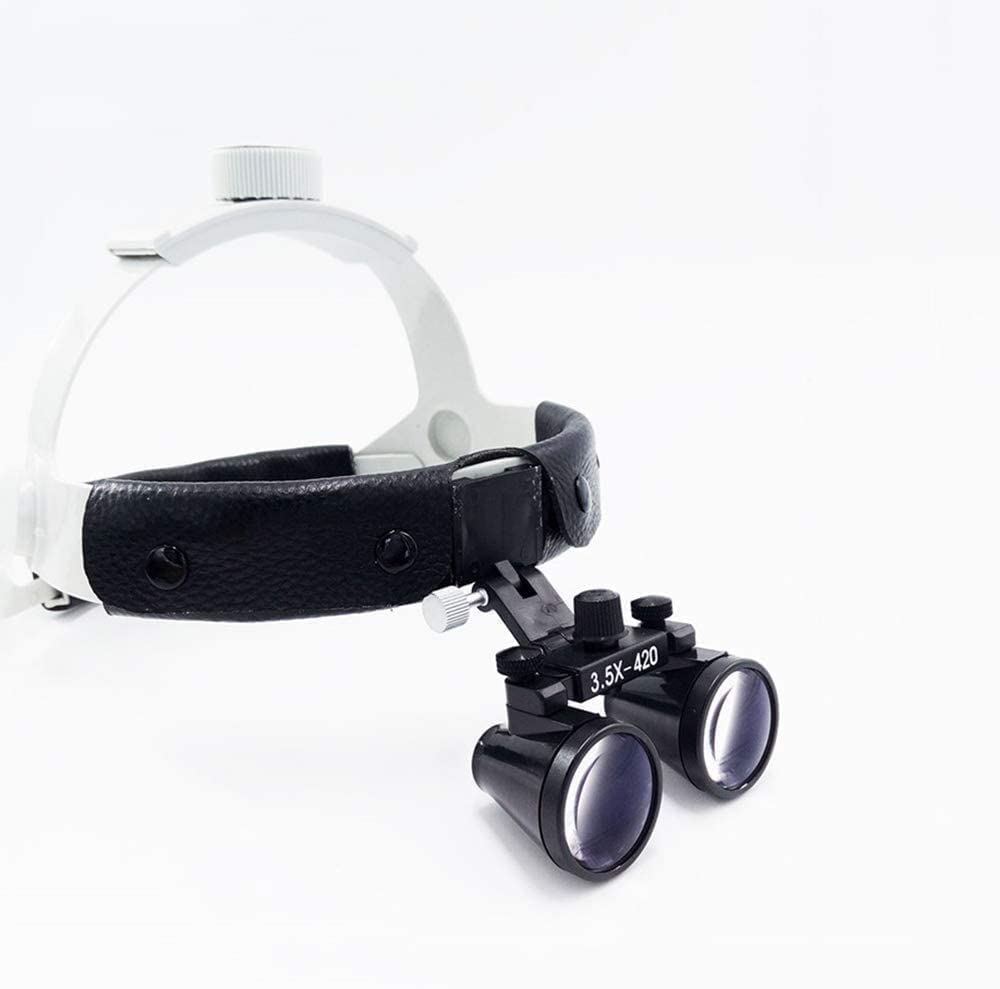 Loupes Binoculaires Chirurgicales 3,5x Avec Bandeau Et Phare LED - Distance De Travail 420mm - Neuf Avec Garantie 3 Ans