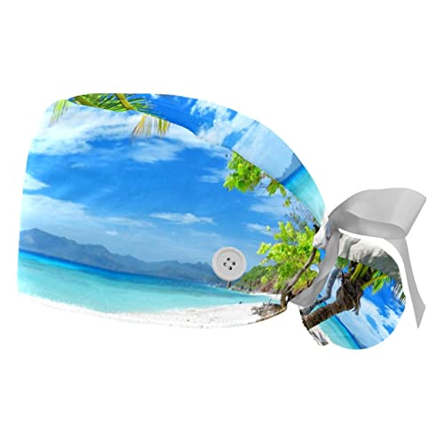 Casquettes de travail ajustables JDEZ chapeaux bouffants palmier plage