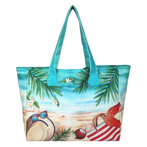 Kit Feminino Praia Azul Bolsa Chinelo Necessaire Magicc KIT-232