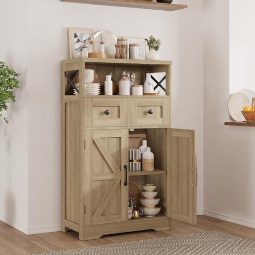 Befrases Natural Style Storage Cabinet With Drawers And Shelves thumb #3