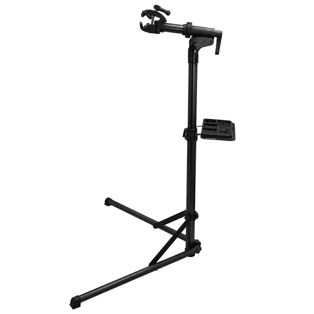 Helo Fahrrad Montageständer Reparaturständer aus Aluminium höhenverstellbar, 360° drehbar, klappbar, mit magnetischer Werkzeugablage 50 kg XL