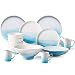 WDSWBEH Juegos De Vajilla De Cerámica 20pcs, Juego Completo De Servicio De Mesa, Platos De La Serie Alpes, Platos/Cuencos/Tazas, Apto para Microondas Y Lavavajillas, Servicio para 4,Azul