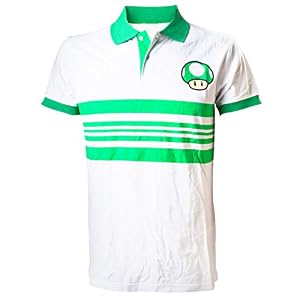 Nintendo Polo-Shirt -S- Mushroom, weiss