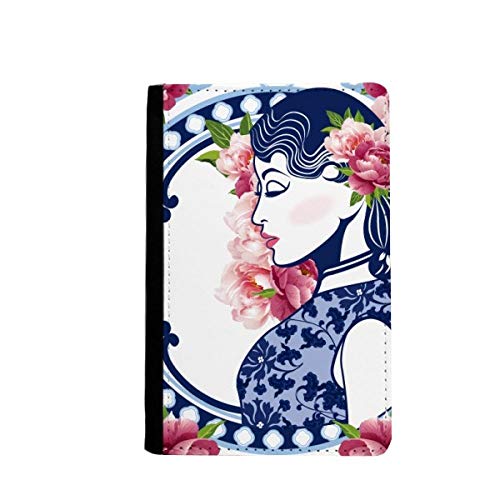 Étui portefeuille de voyage femme aux fleurs chinoises multicolore classique 9,4x14,7 cm