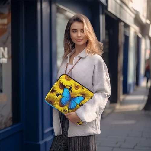 Funda para laptop 13-14 pulgadas con diseño mariposa y girasol miniatura 7