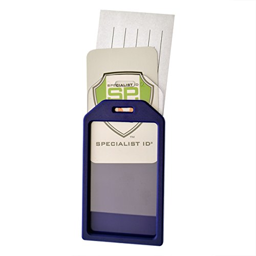 5 Pack Of Premium Rigid Airline Luggage Tag Holders With 6" Worm Loops By Specialist Id (Navy Blue) #TOP7