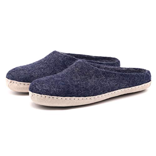 Image of Nootkas Felted Merino Wool 'Astoria' Mule House Slipper for Men and Women
