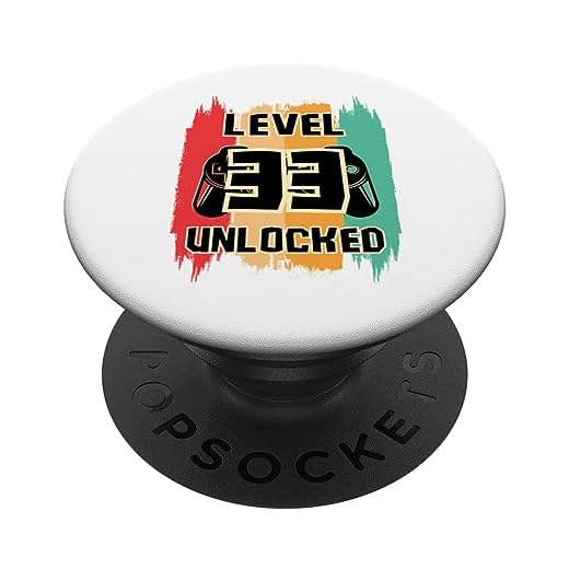 Nivel 33 desbloqueado 33 años para hombres regalo 33 cumpleaños PopSockets PopGrip Intercambiable