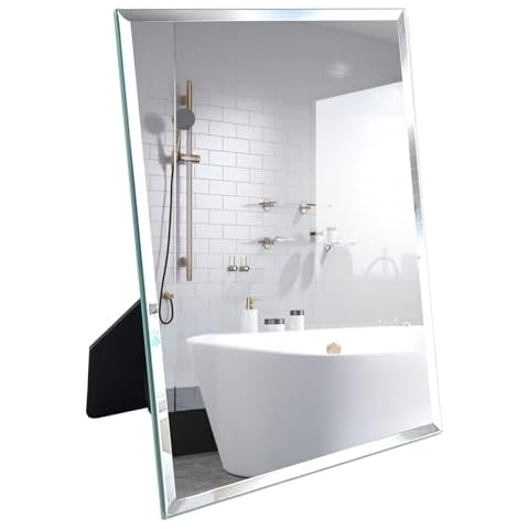 PETAFLOP Frameless Vanity Mirror with Safety Features Cover