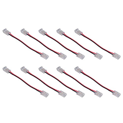 ZASCHMOY COB Strip Light Connector Premium 10 Paquete Doble CABEZA 8 Mm 2 Pines LED LED para Uso de la Escuela en Casa