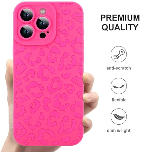 Image of ZIYE for iPhone 16 Pro Max Case Hot Pink Leopard Pattern Phone Case
