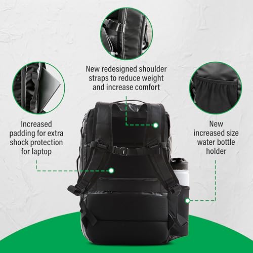 COR Surf Carry On Travel Backpack | Island Hopper 2.0 Ultralight Ariline Approved Personal Item Backpack| 28L Matte Black Waterproof Edition - FREE S-Clip Included - Image 4