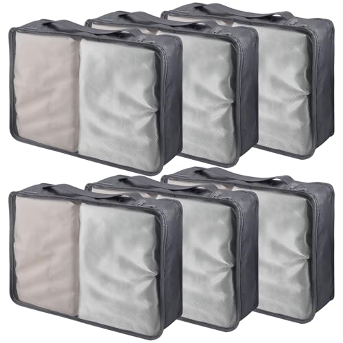 Micvtve 6 PCS Large Packing Cubes Luggage Organizers,40x30x12CM Same Size Suitcase Organiser Bags Compressible Expandable Packing Cubes for Suitcase, Luggage,Handy Helper (Gray) - Image 8