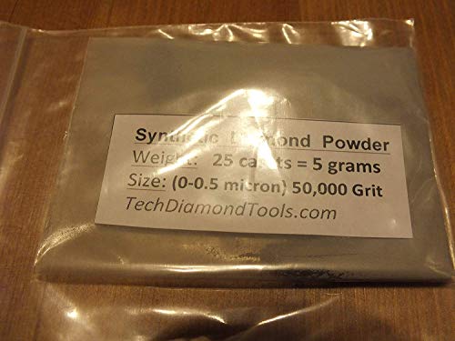 Techdiamondtools Diamond Powder For Polishing Glass Quartz Marble Rock Jewelry Stone Windshield Travertine Gemstone 50,000 Grit - 0-0.5 Microns - 50 Carats = 10 Grams Usa Made #TOP2